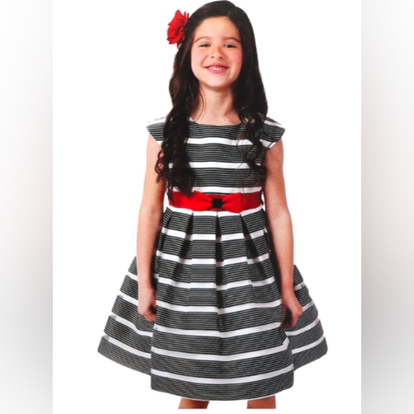 Formal Dress 4t White Black Red Belt Sash - Picture 2 of 12